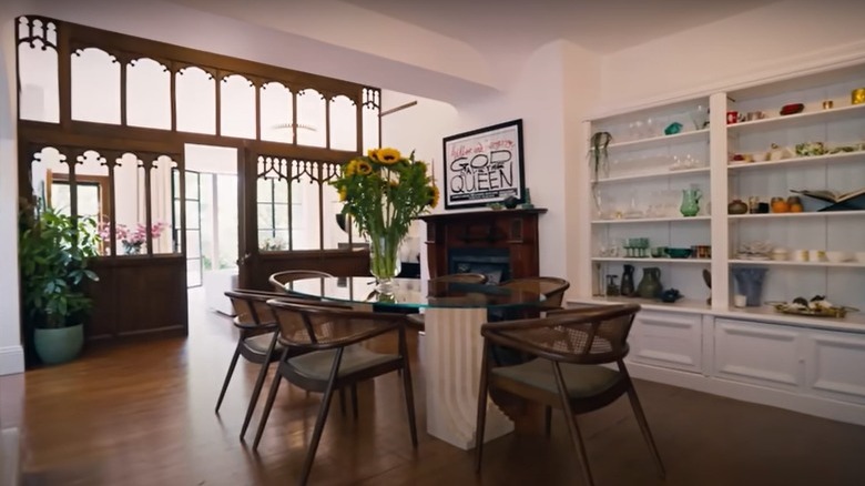 dining room with wooden tones