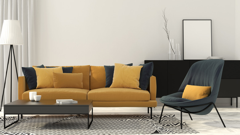 Dark gray and yellow room